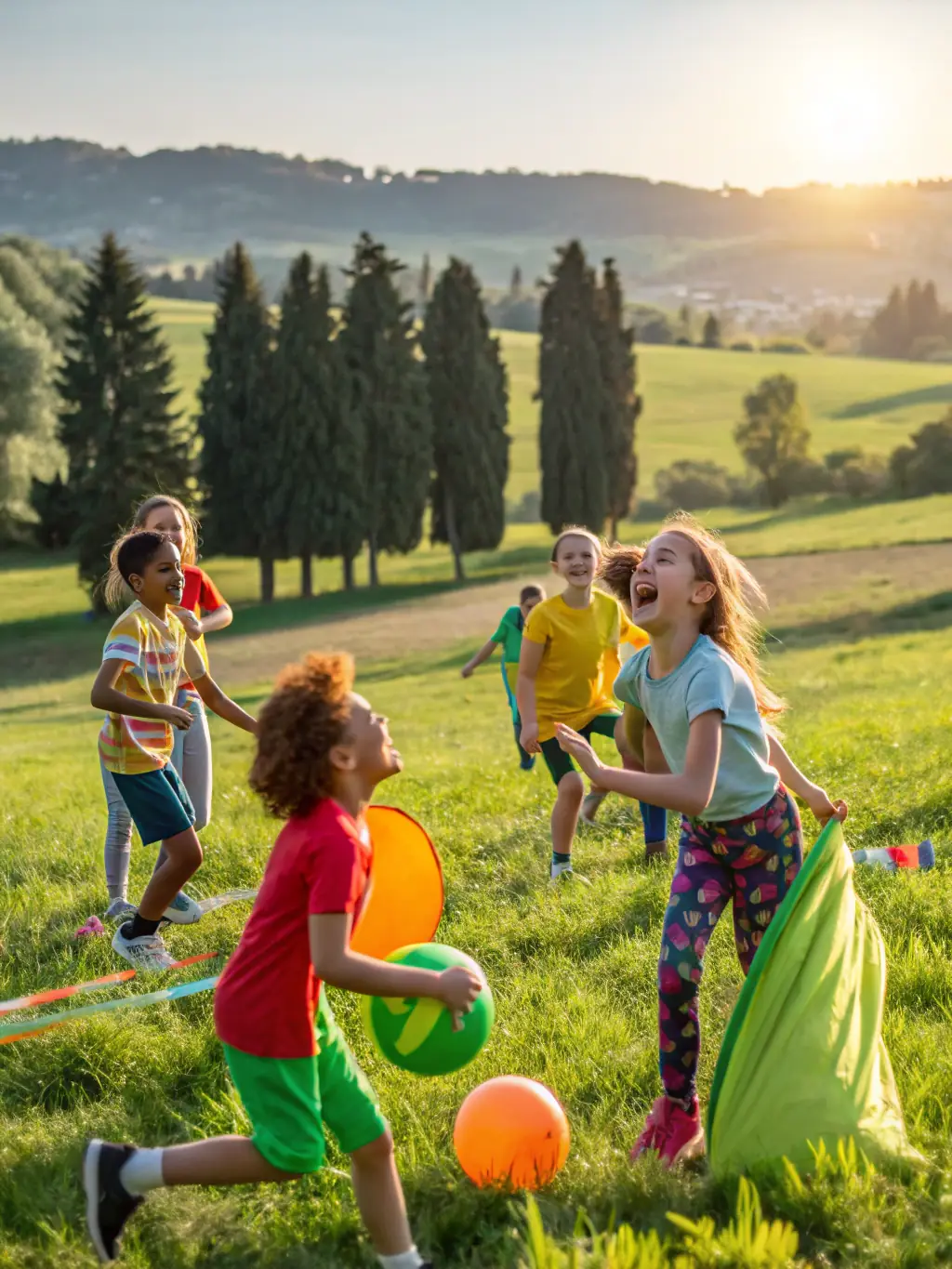 An image of children participating in a sports clinic, highlighting the organization's focus on youth development and promoting active lifestyles.