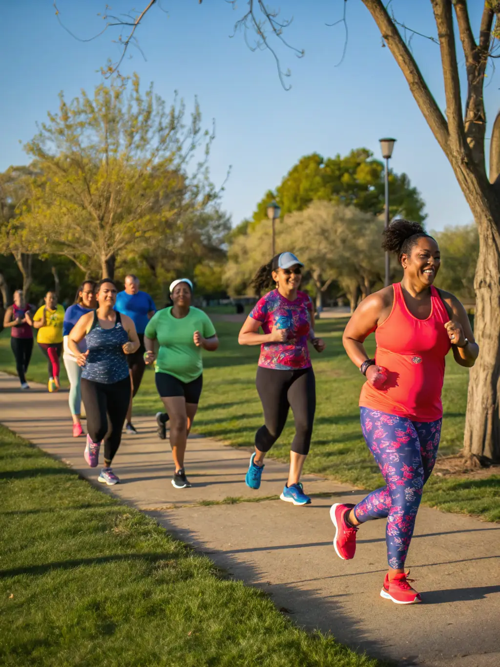 A dynamic image of a group participating in a community run, showcasing the energy and inclusivity of LAMBALLE ARMOR SPORT AVENTURE's events.